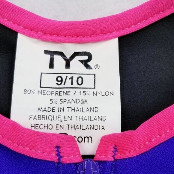 TYR Girls Solid Colorblock Thermal Swimsuit - Size 9/10 - NWT - Picture 6 of 6